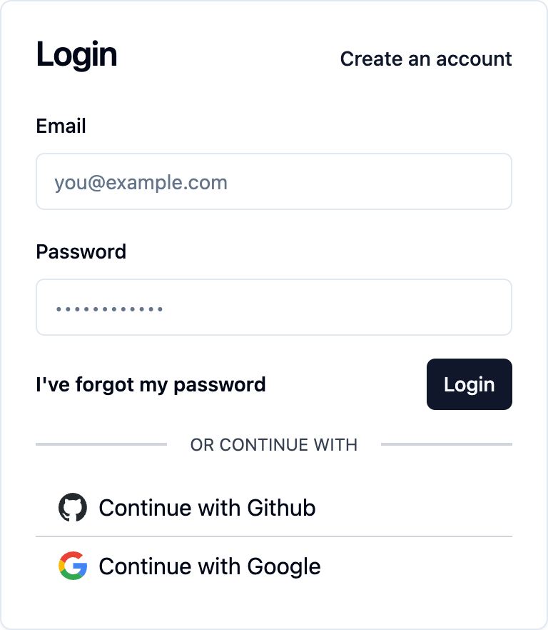 Login prompt for a saascannon app